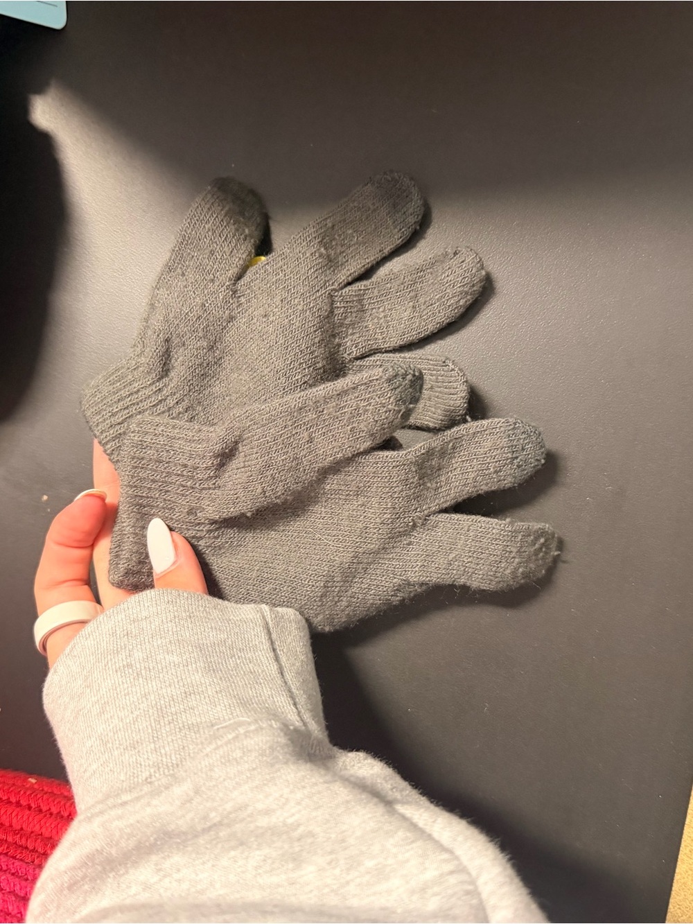 Men's Grey Knit Touchscreen Gloves - Unbranded